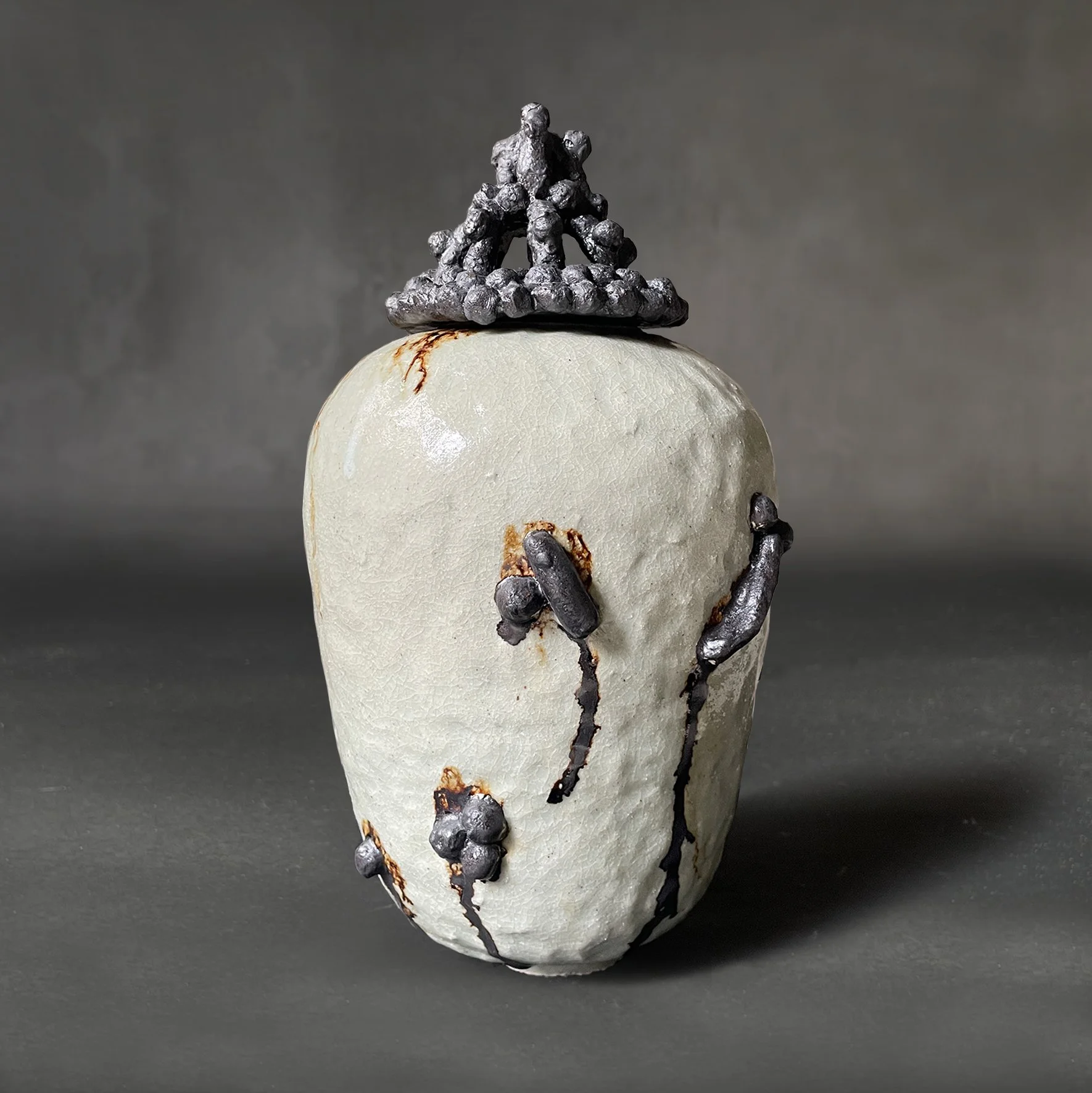 Large handbuilt ginger jar