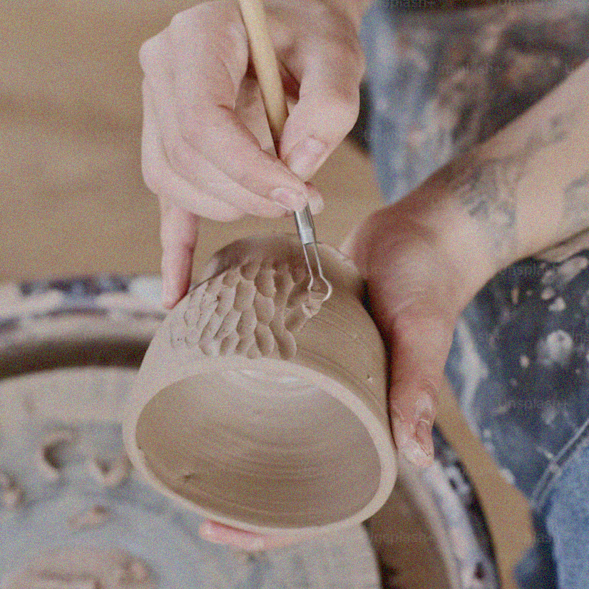 creating texture handbuilding ceramics beginners class open studio