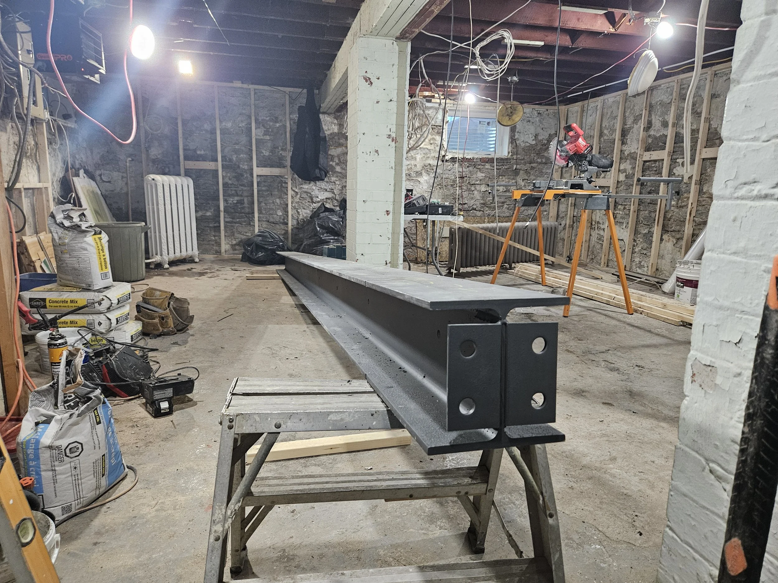 New structural steel installation