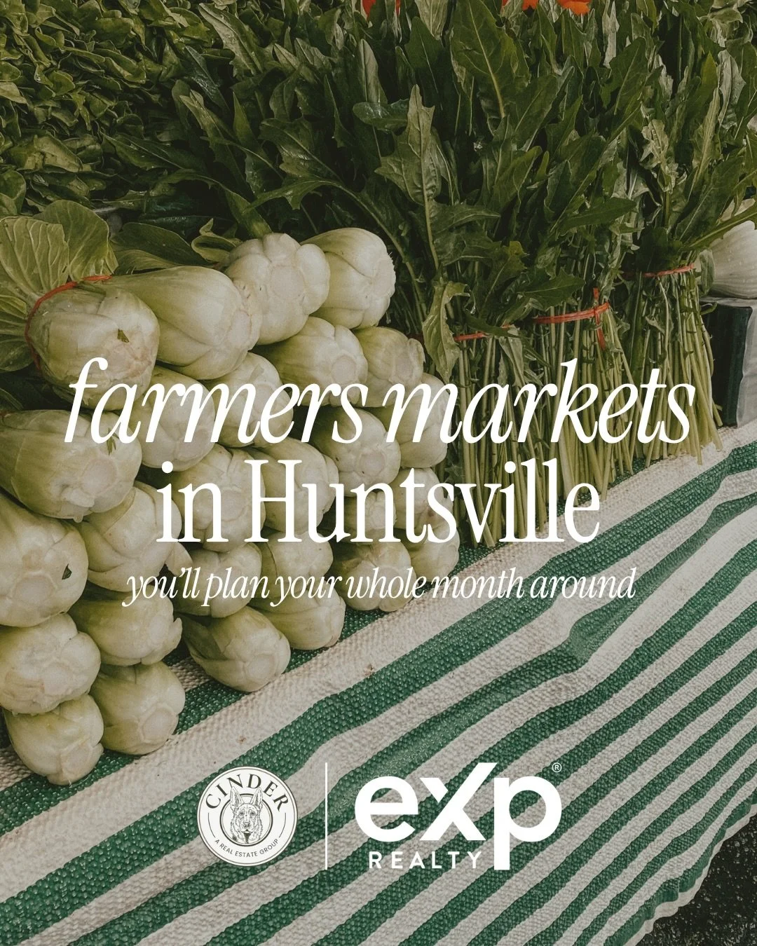The Cinder Group at @exprealty 

Fresh produce, local honey 🍯 , handmade goods, and a little Southern charm 🍅

If you&rsquo;re looking for the best way to spend a summer day in Huntsville, these local farmers markets should be at the top of your li
