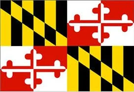 Quartered flag with alternating red and white areas featuring a cross and a black and gold checkered pattern.