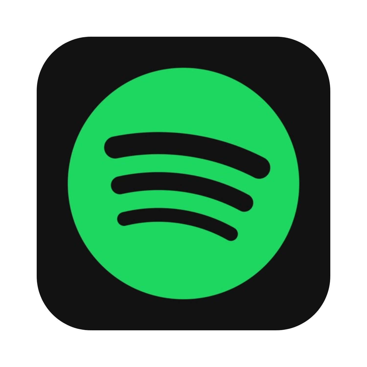 Spotify app icon with a green circle and black radio waves