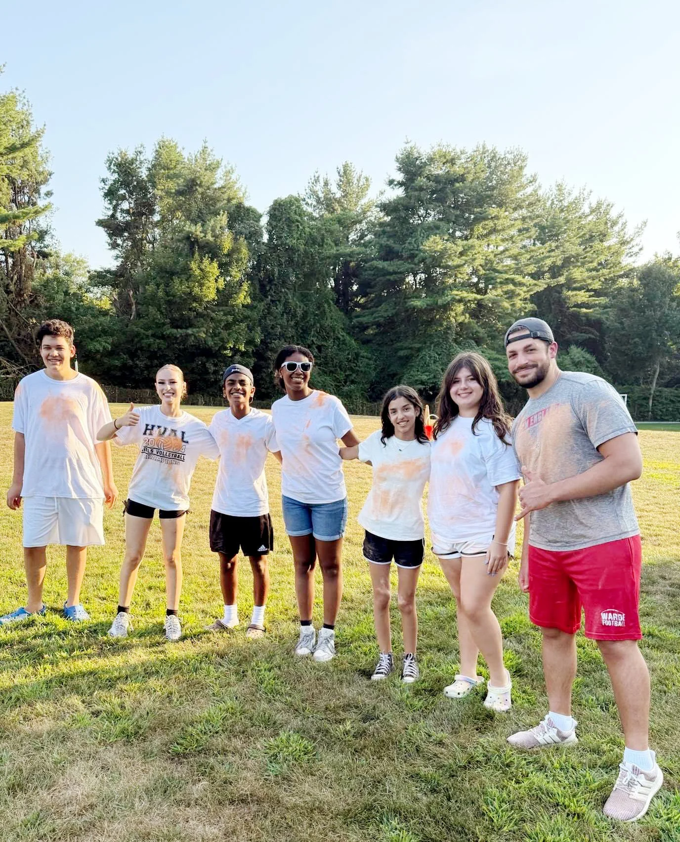 High School Youth Group Event in a field