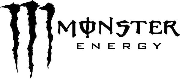 Monster Energy logo with black background and green claw marks.