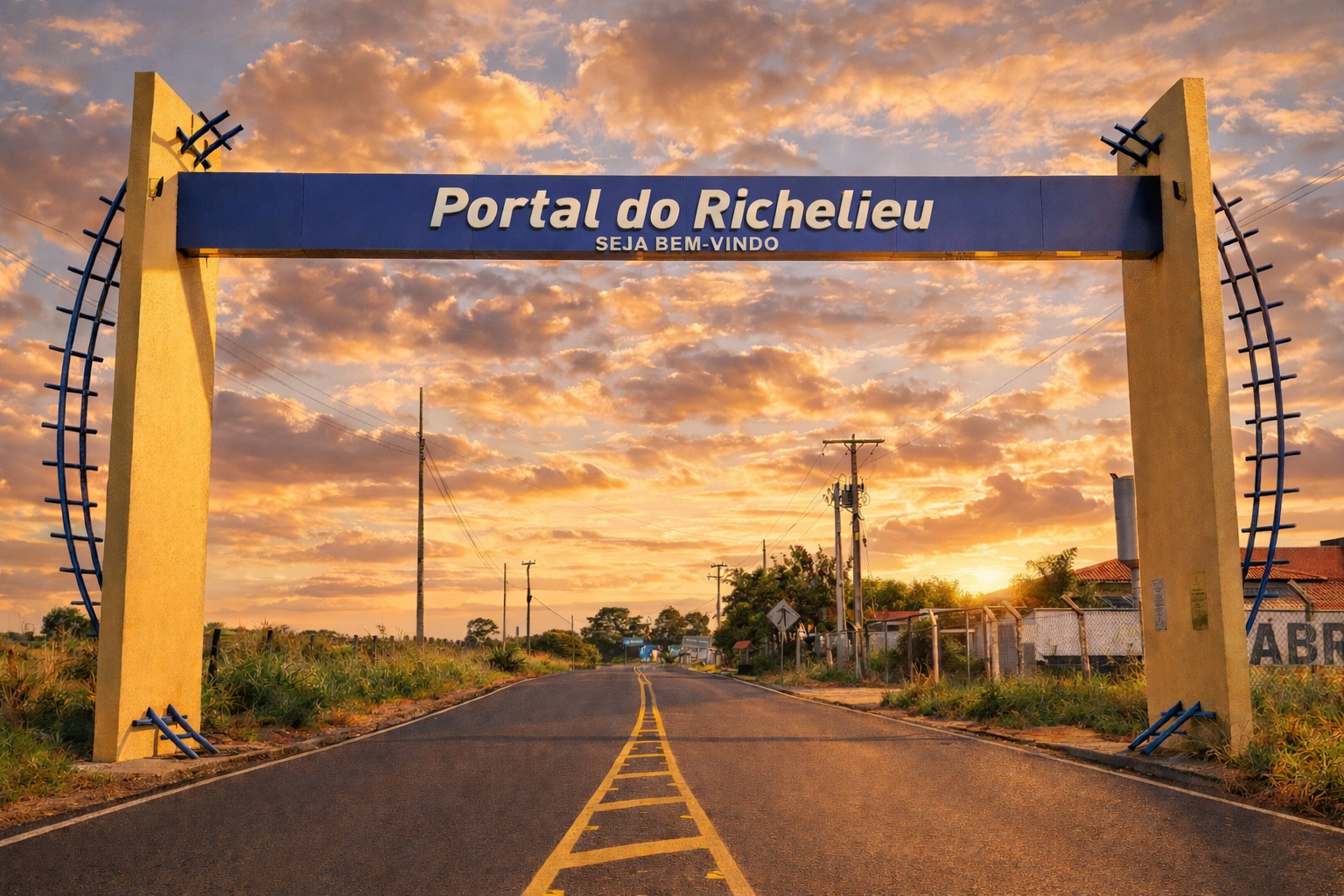 Entrada da Praia do Richelieu, em Sales, no interior de São Paulo