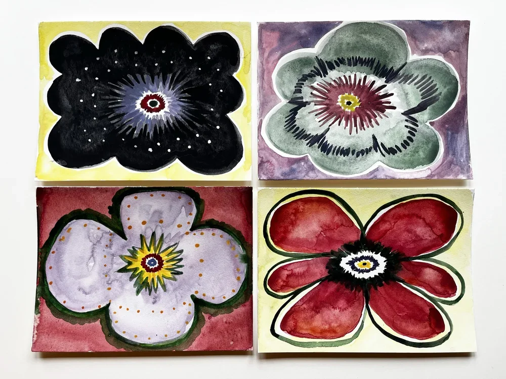 Tai Snaith, Ambiguous Etymology (study of inside my eyelids after crying) (2023), Gouache on paper, 40 x 30 cm