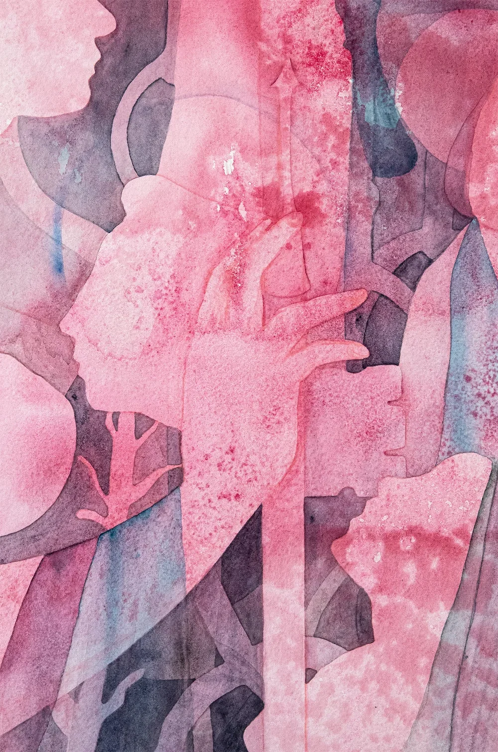 Mel Jane Wilson, Keyhole: Echoes of Christian’s Windows (2025), Watercolour and pencil on cotton rag 650gsm, 37 x 25.5 cm