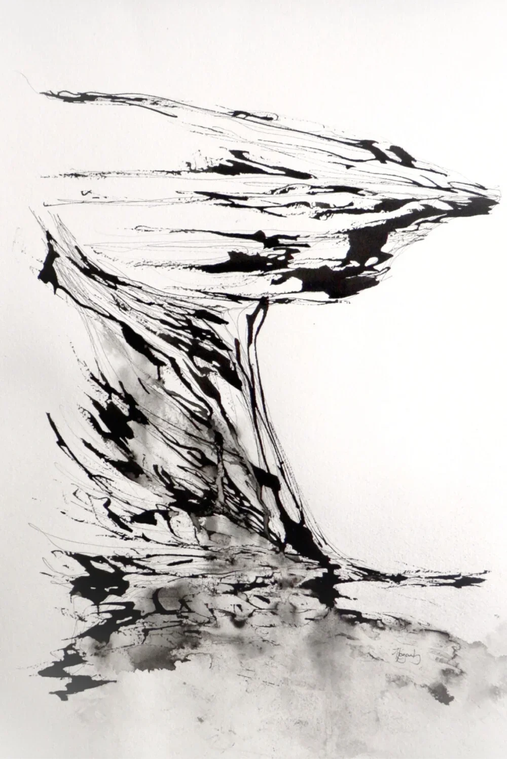 Kylie Fogarty, Back Rock (2011), Lightfast pigmented liquid ink and pigment pen on 300gsm Fine art CP paper, 34 x 3 x 49 cm