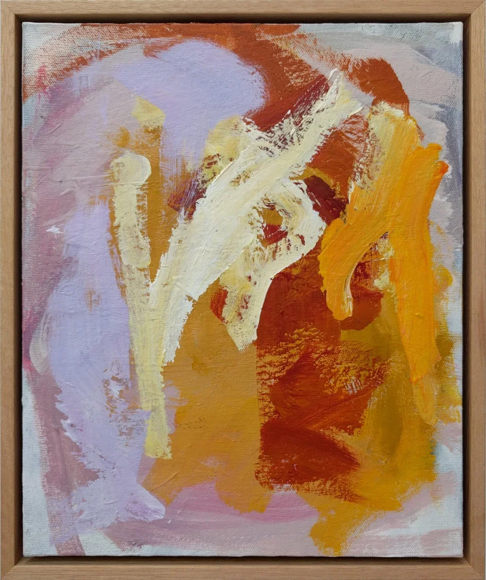 Alex Bridge, Amarilla (2017), Acrylic on stretched canvas, framed 28 x 33 x 3 cm