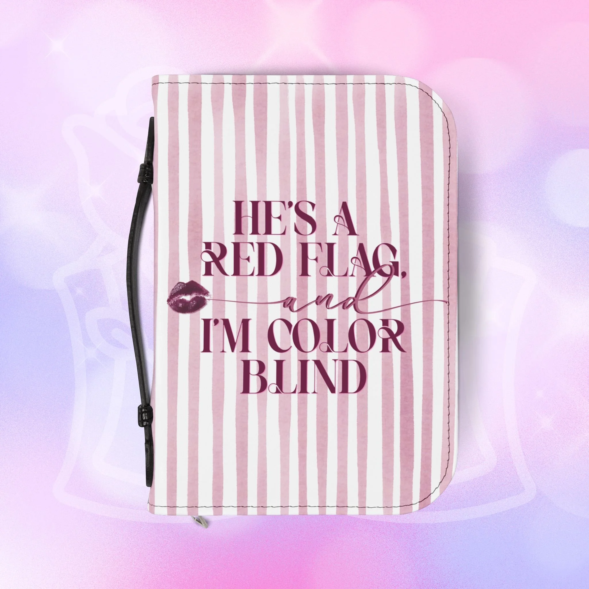 Book Annotation Case — Personalizable Pink Striped Book Case