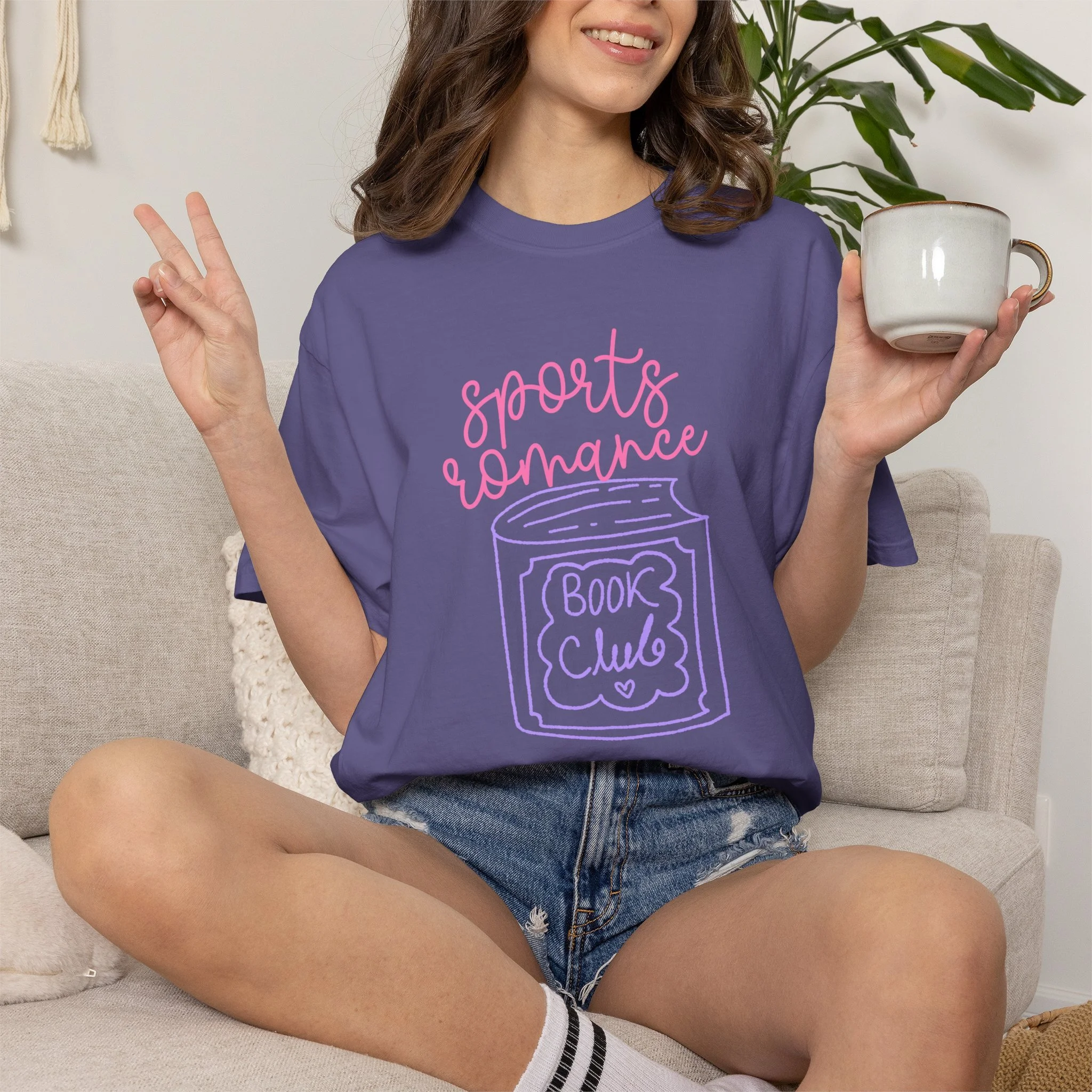 Sports Romance Book Club T-Shirt — Cute Bookish Graphic Tee for Readers