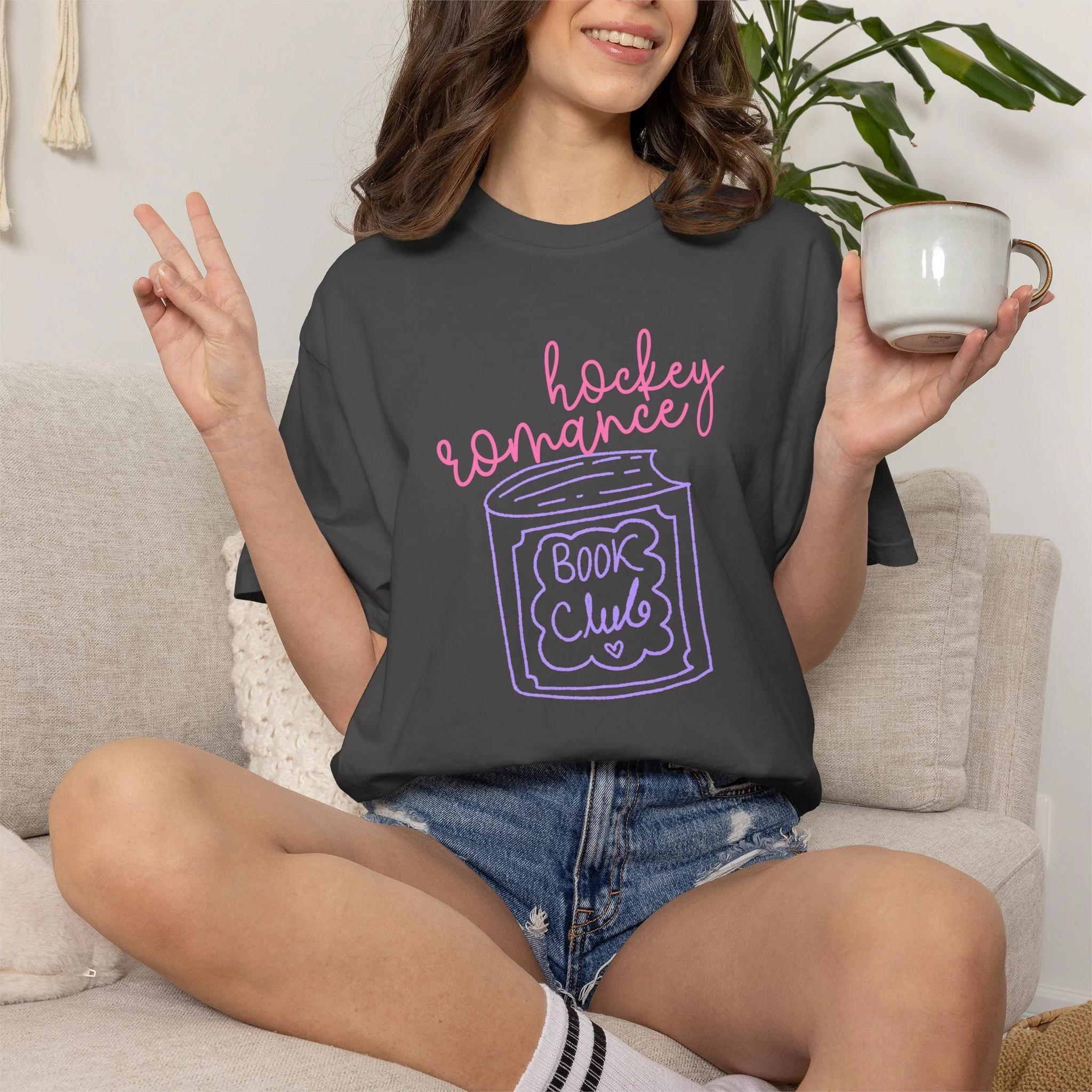Hockey Romance Book Club T-Shirt — Cute Bookish Graphic Tee for Readers