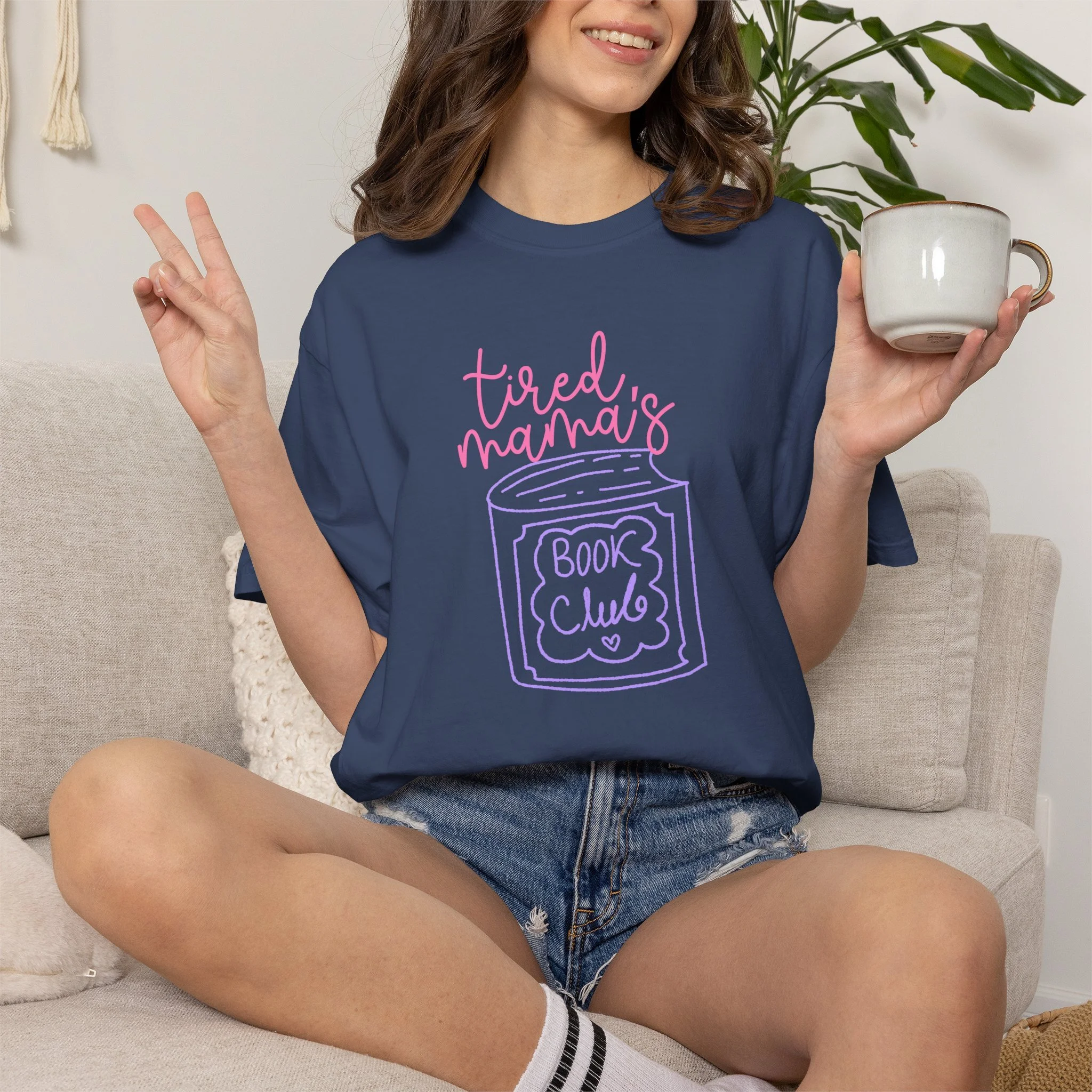 Tired Mama's Book Club T-Shirt — Cute Bookish Graphic Tee for Readers