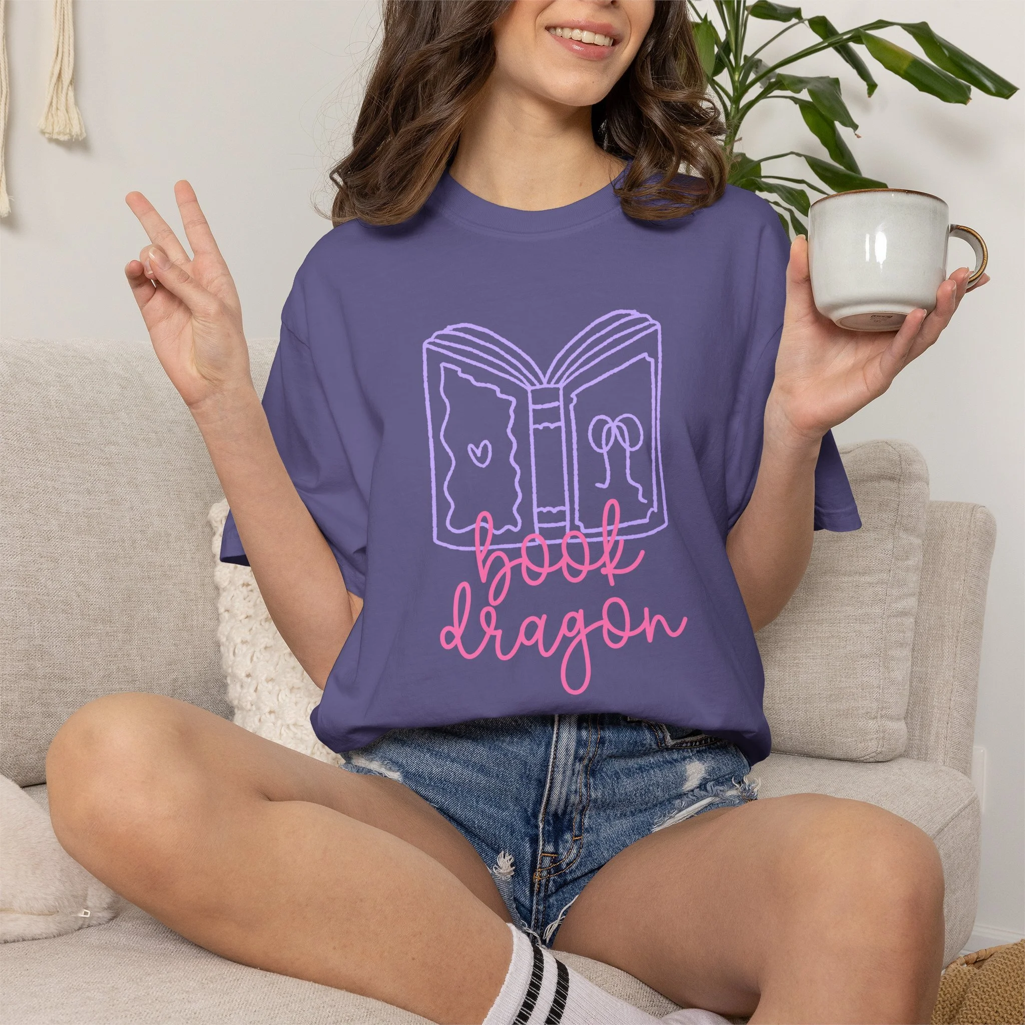 Book Dragon T-Shirt — Cute Bookish Graphic Tee for Readers