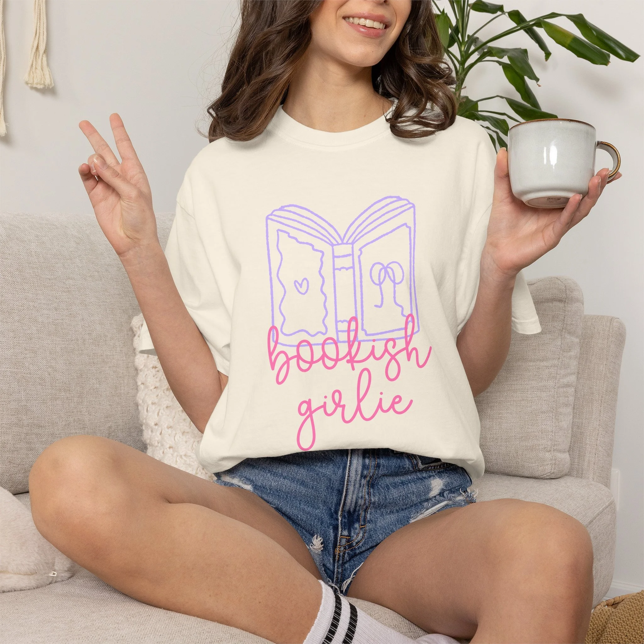 Bookish Girlie T-Shirt — Cute Bookish Graphic Tee for Readers
