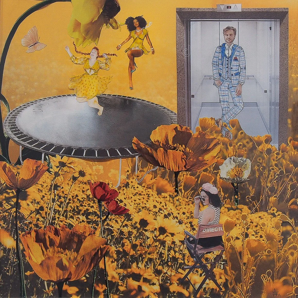 "Electric Reverie"
Mixed Media Collage: upcycled paper, original photographs, colored pencil, ink
11.5"x11.5"
2024