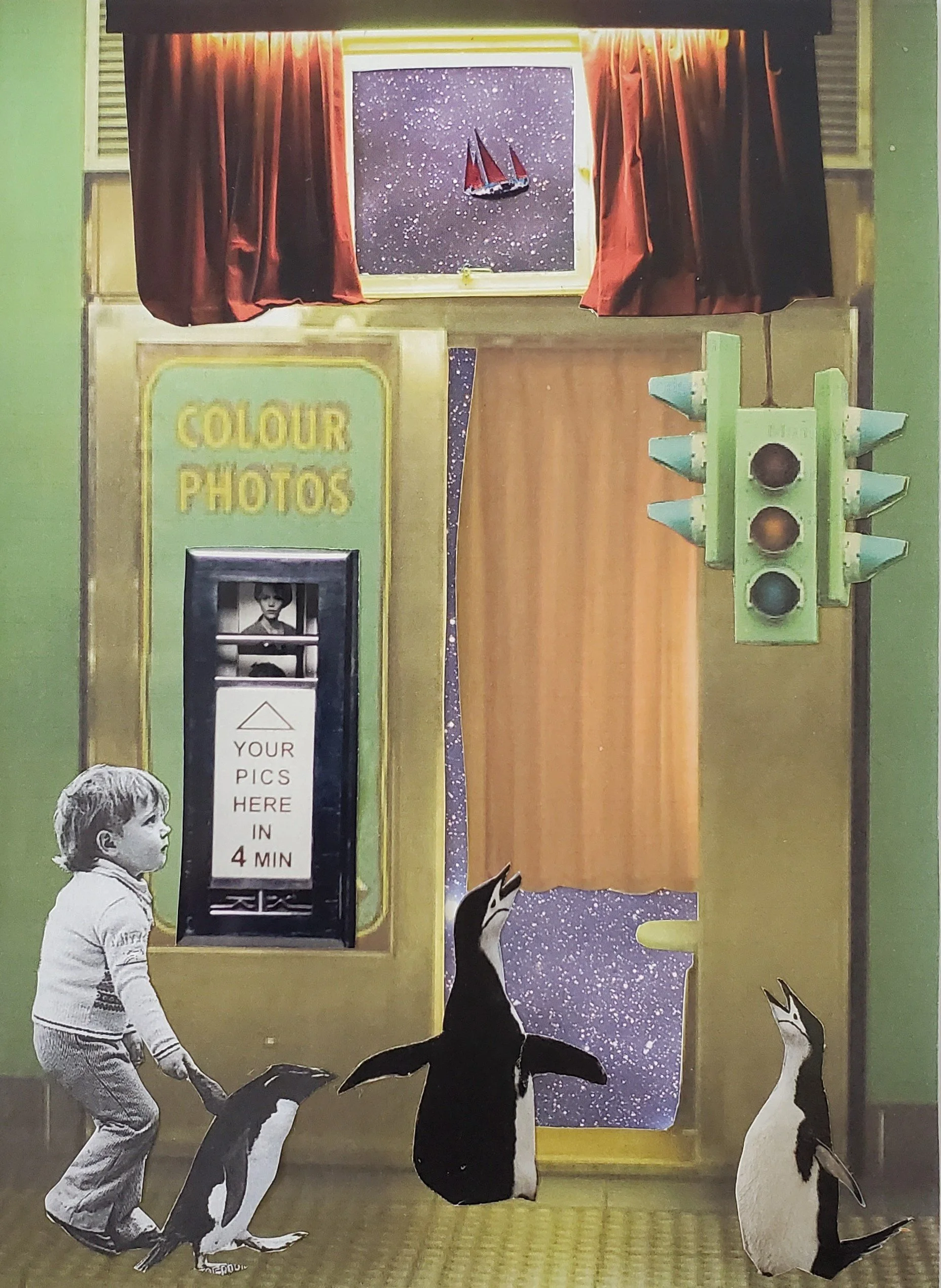 "Pastel Noir-Celadonl"
Repurposed Paper Collage
7"x5"
2024