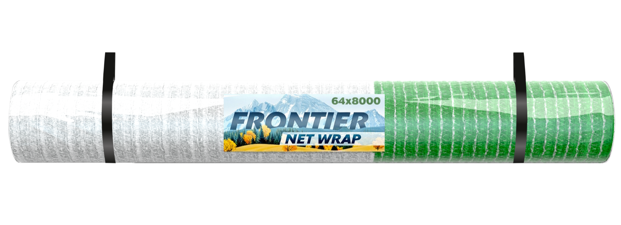 Roll of Frontier brand net wrap , 64x8000 size.