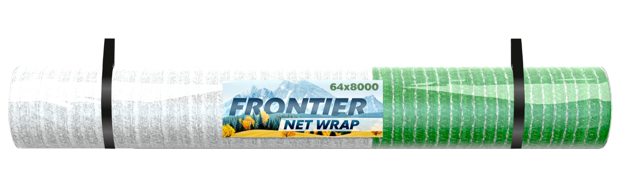 Roll of Frontier brand net wrap , 64x8000 size.