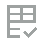 A checklist form with three checkmarks, indicating completed items