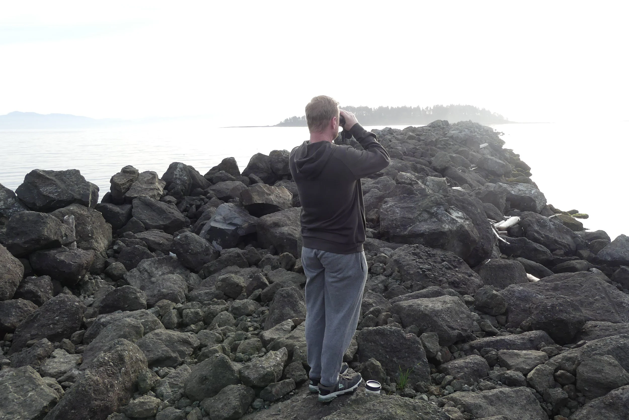 Me scanning the harbor