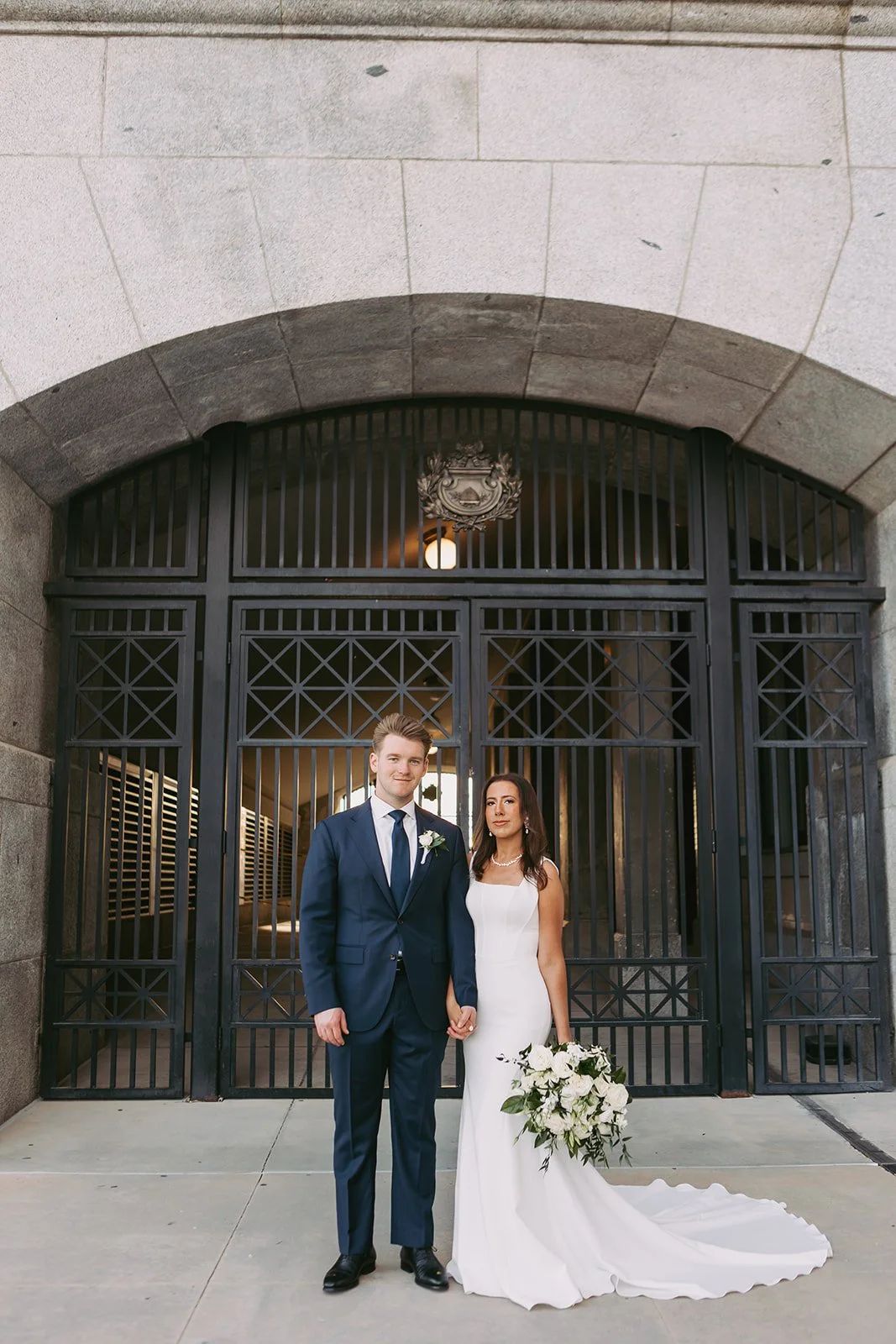 white bridal bouquet Utah State Capitol bridals