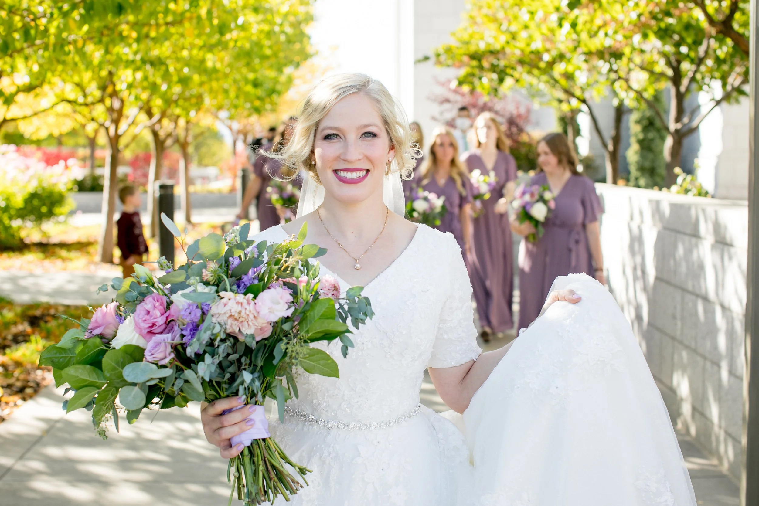 purple bridal bouquet by Wild Spirit Floral