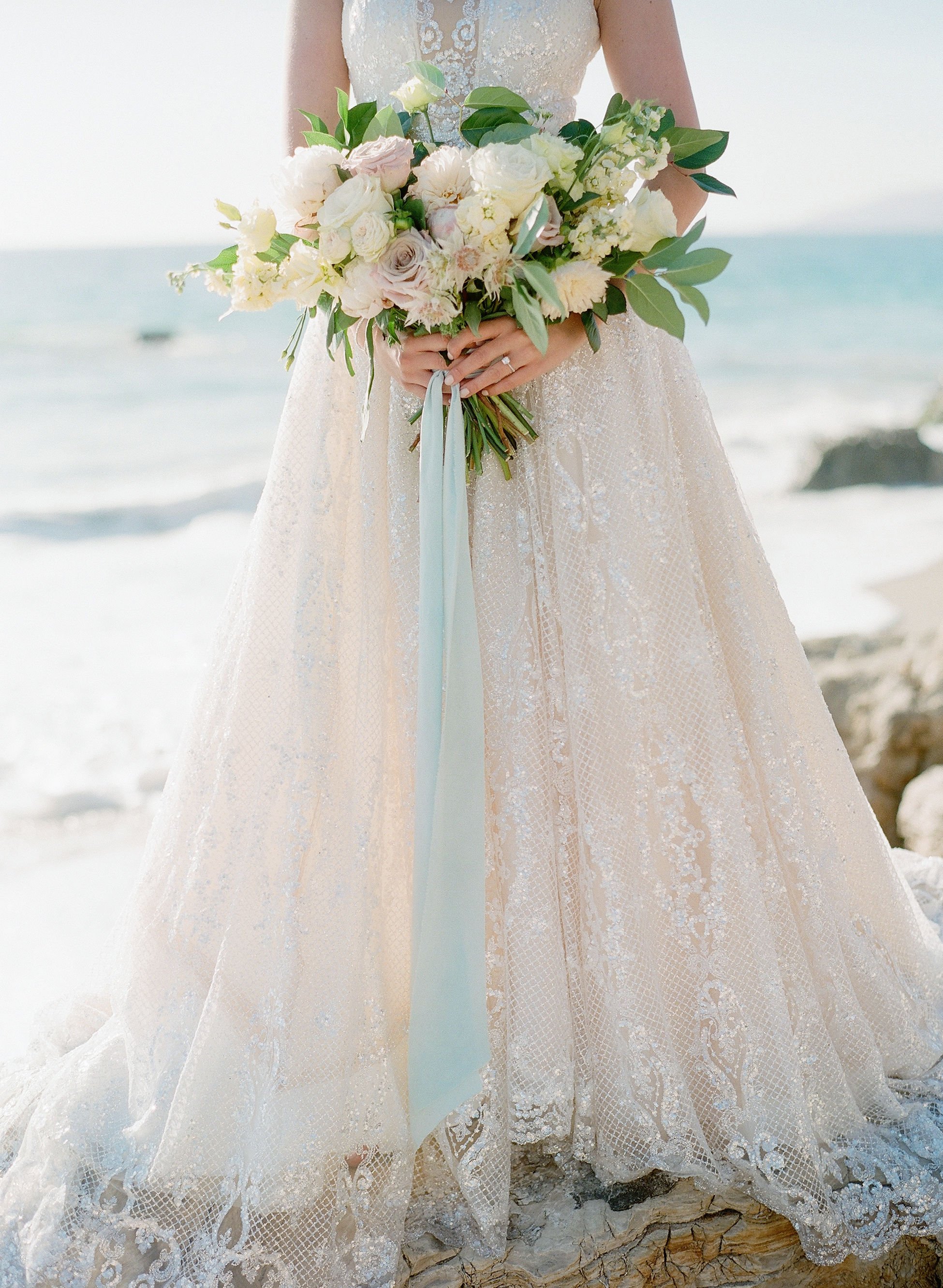 white neutral pastels bridal bouquet by Wild Spirit Floral