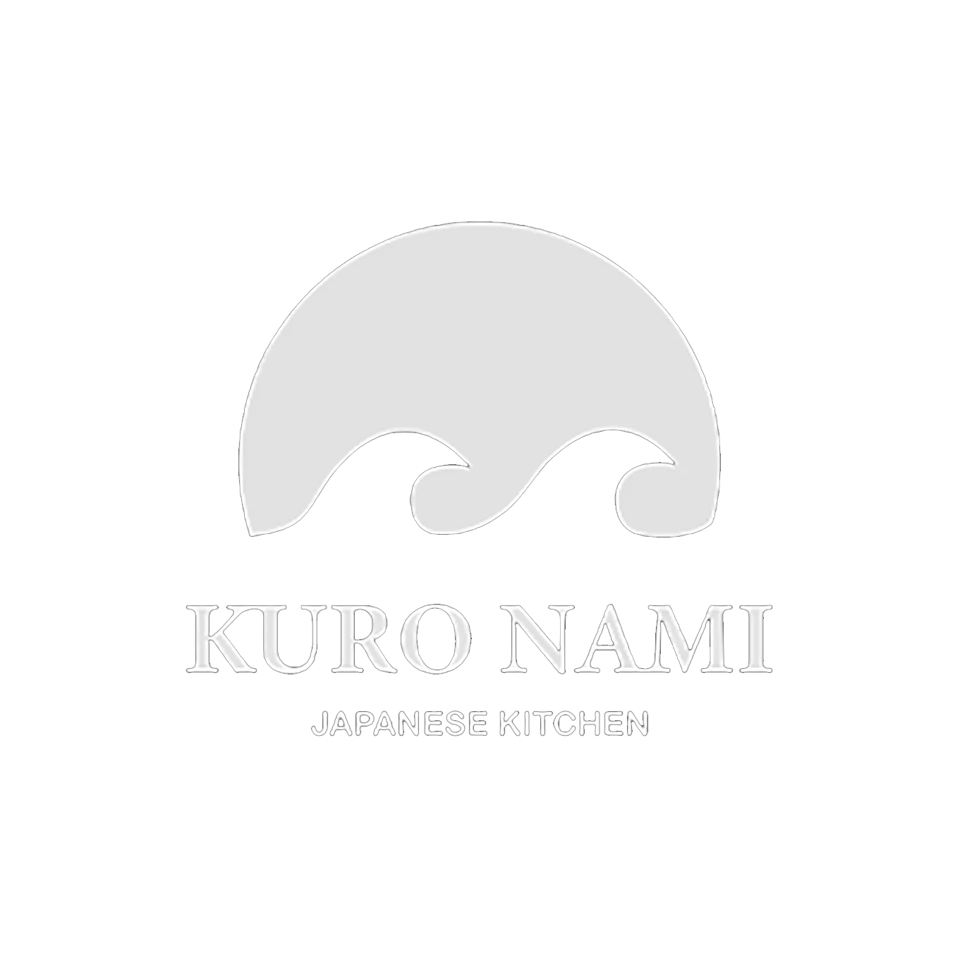 Logo for Kuro Nami Japanese Kitchen featuring a stylized wave and text.