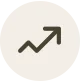 An upward trending arrow, possibly representing growth or progress
