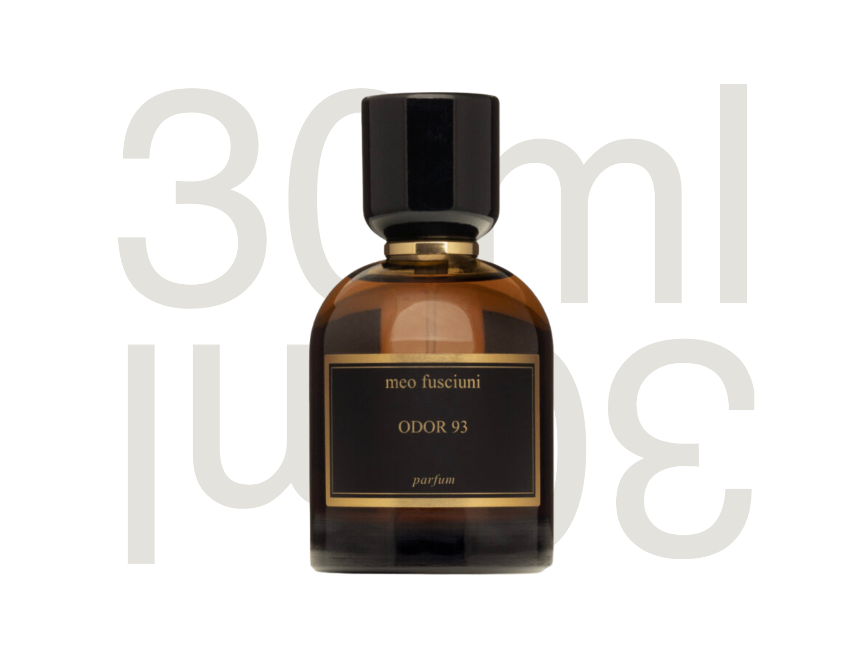 Meo Fusciuni Odor 93 niche perfume bottle — birch, resin, and dark forest woody fragrance