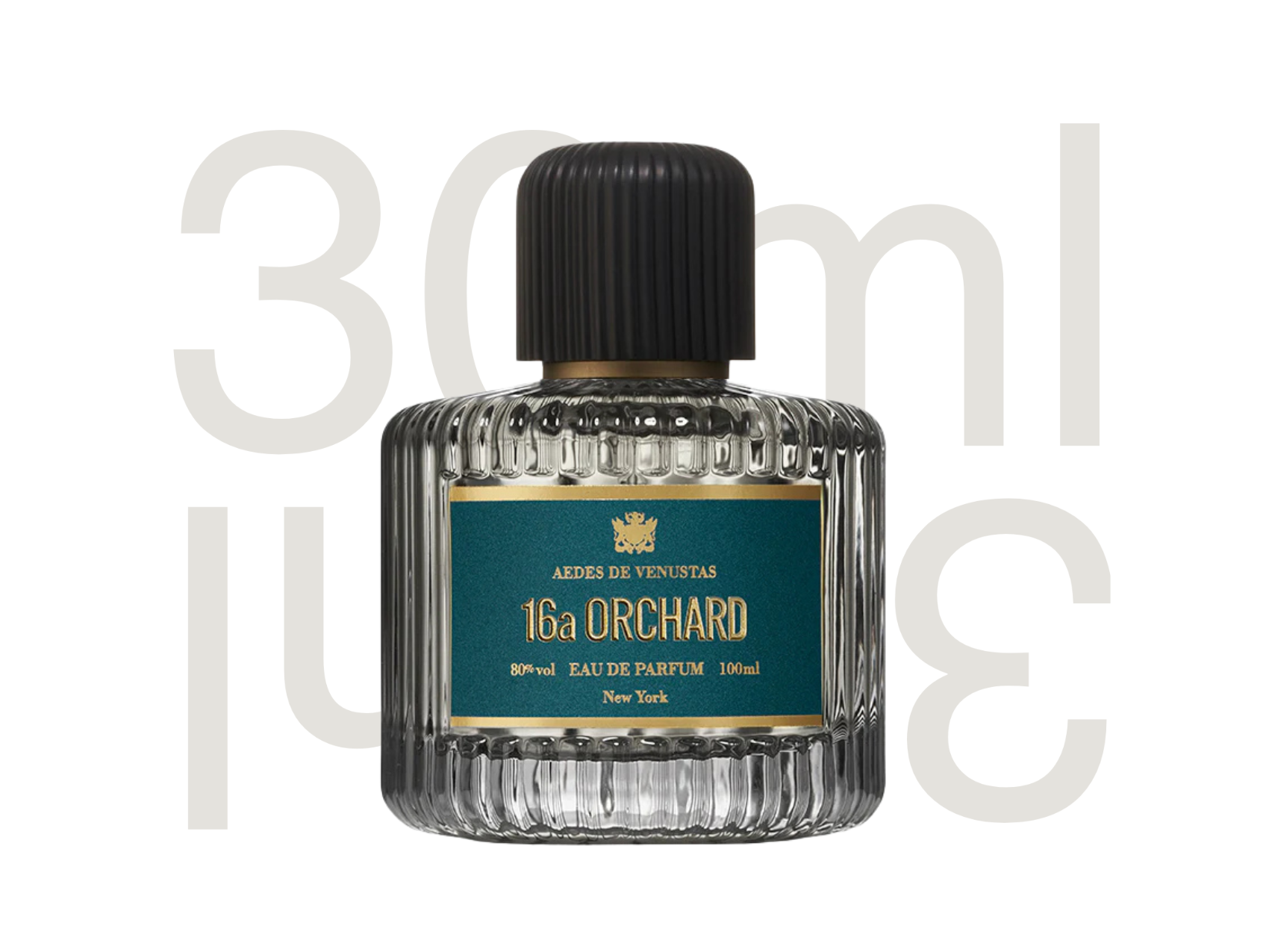 AEDES DE VENUSTAS 16a Orchard niche perfume bottle — fresh orchard fruit, green leaves, and floral fragrance