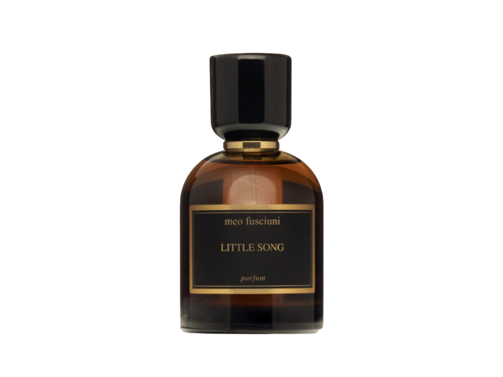 Meo Fusciuni Little Song niche perfume bottle — coffee, rose, vetiver, and civet fragrance
