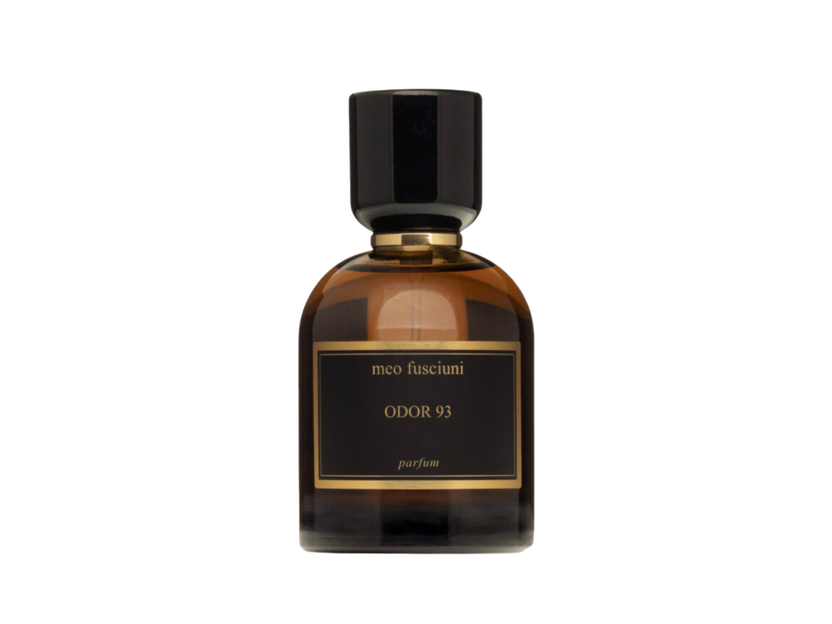 Meo Fusciuni Odor 93 niche perfume bottle — birch, resin, and dark forest woody fragrance
