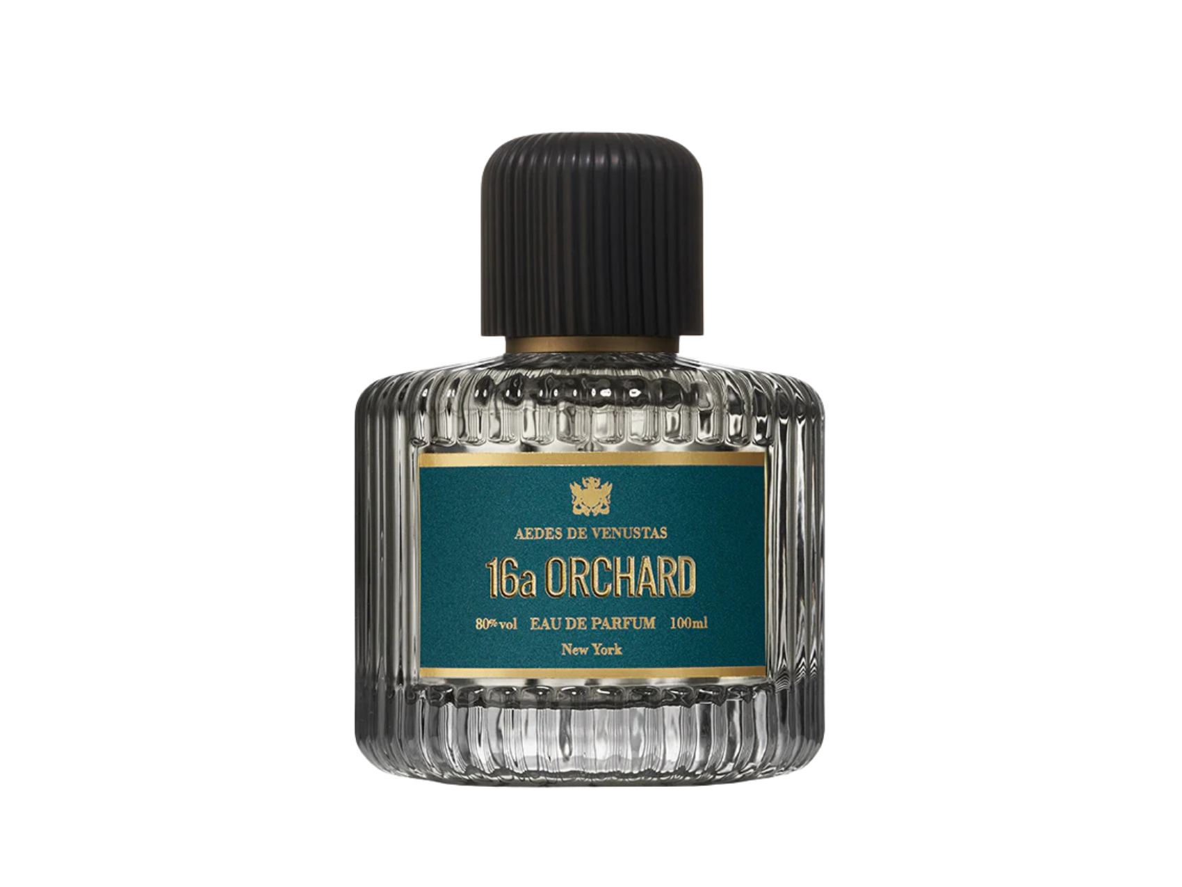 AEDES DE VENUSTAS 16a Orchard niche perfume bottle — fresh orchard fruit, green leaves, and floral fragrance