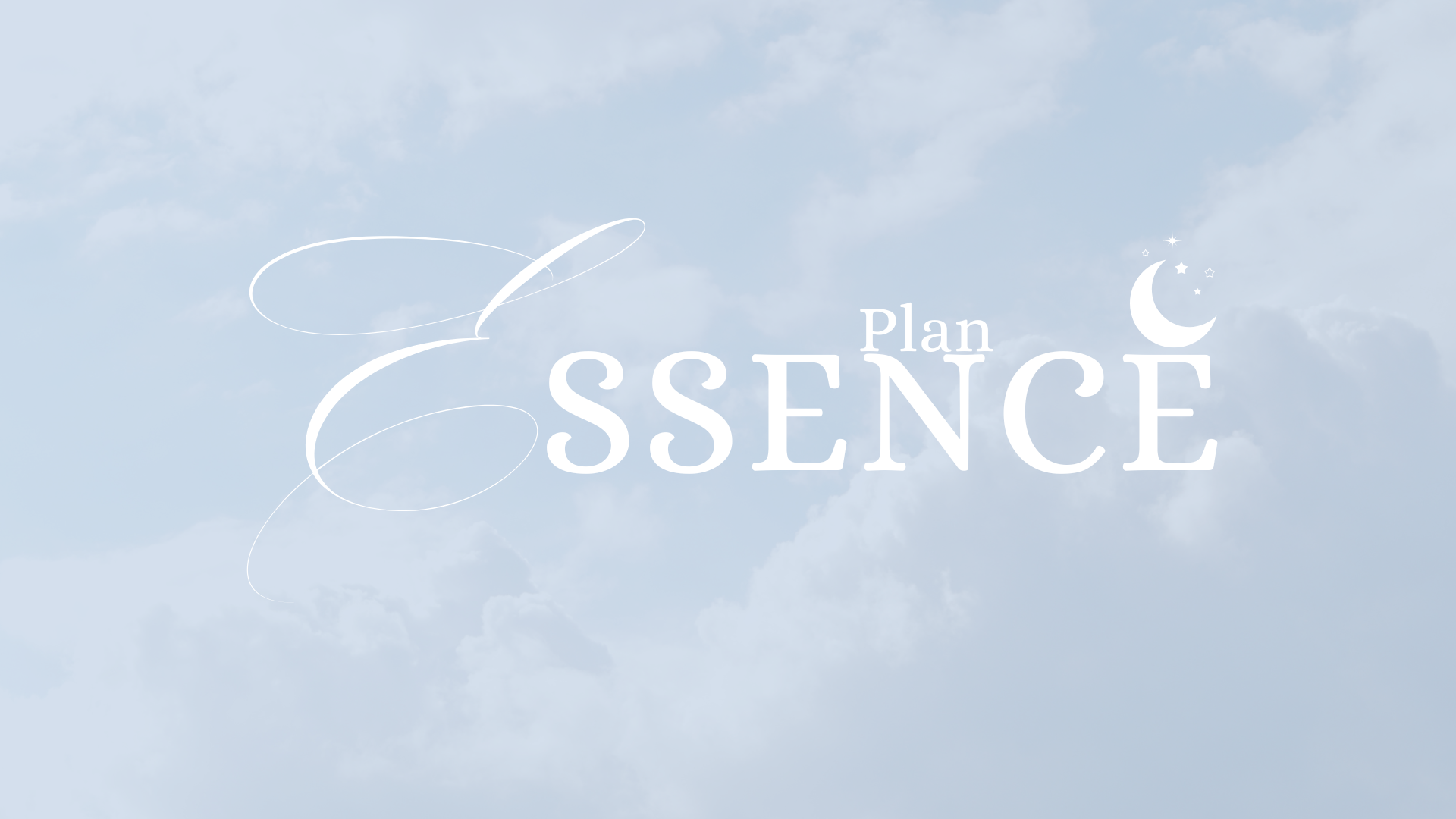 A light blue sky background with clouds, featuring white text that reads 'Plan for Success' with a crescent moon and stars illustration.