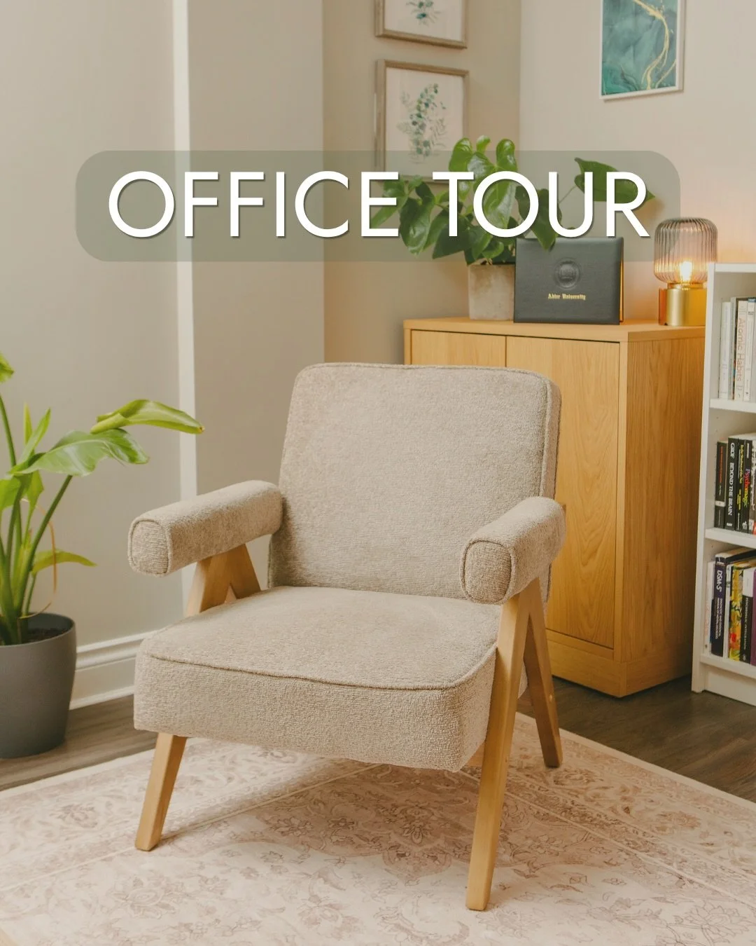 We want our space to feel welcoming, comfortable, and supportive from the moment you arrive. Here are a few little details that help make our office feel like a place where you can settle in and be yourself.⁠
⁠
The waiting area⁠
Arriving for an in-pe