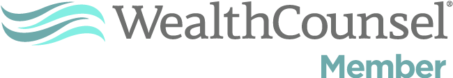 WealthCounsel Member logo with a wave-like icon and stylized text.