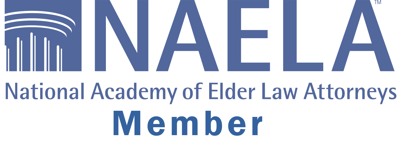 NAELA logo with text indicating membership in the National Academy of Elder Law Attorneys.