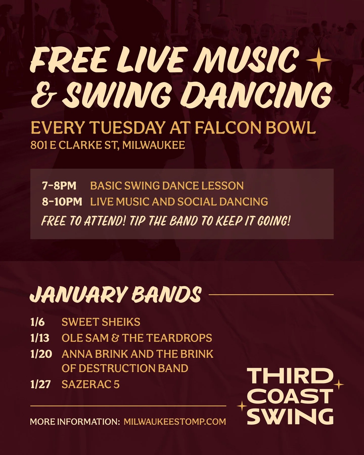 TONIGHT 🦅 Third Coast Swing lights the Hall on fire ft. Sweet Sheiks!