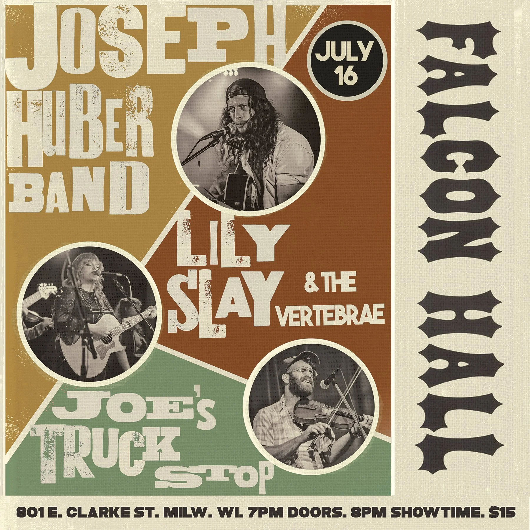 JOSEPH HUBER BAND w/ LILY SLAY &amp; THE VERTEBRAE &amp; JOE'S TRUCK STOP