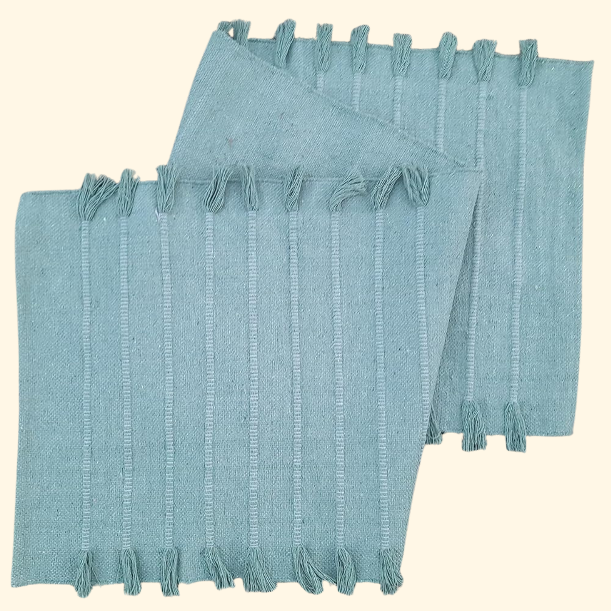 Ribbed Organic Cotton Yoga Mat - Blue