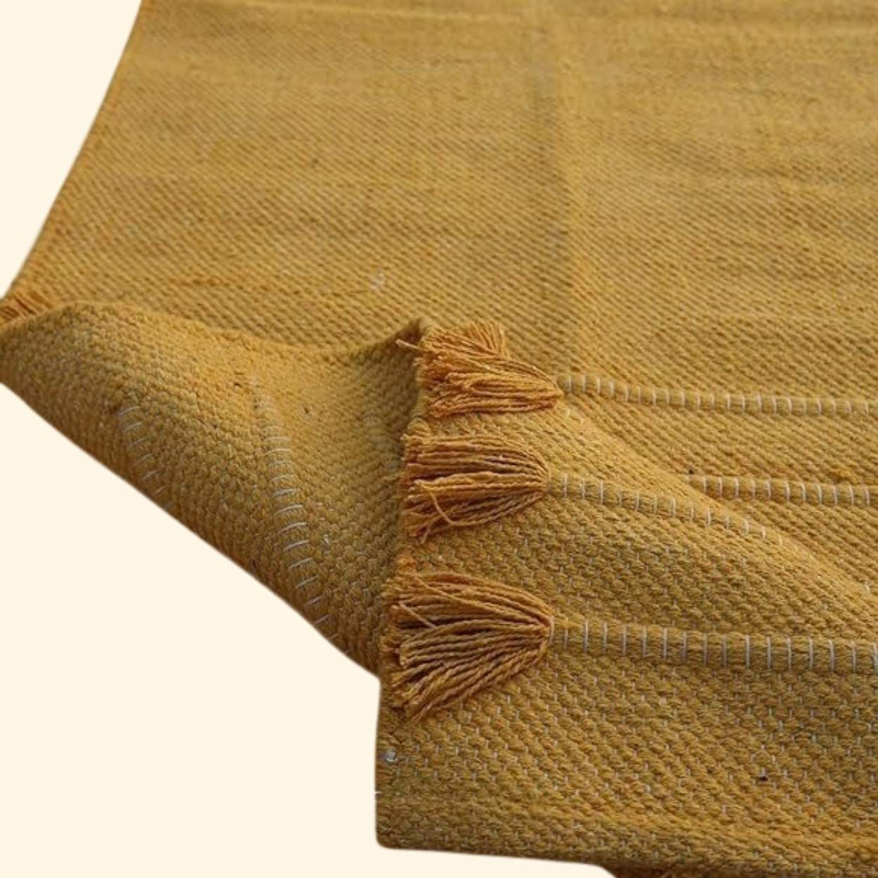 Ribbed Organic Cotton Yoga Mat - Turmeric