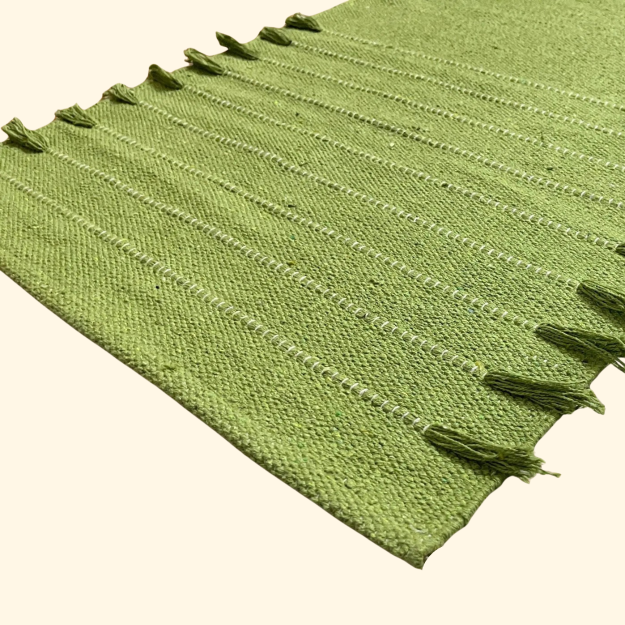 Ribbed Organic Cotton Yoga Mat - Lime