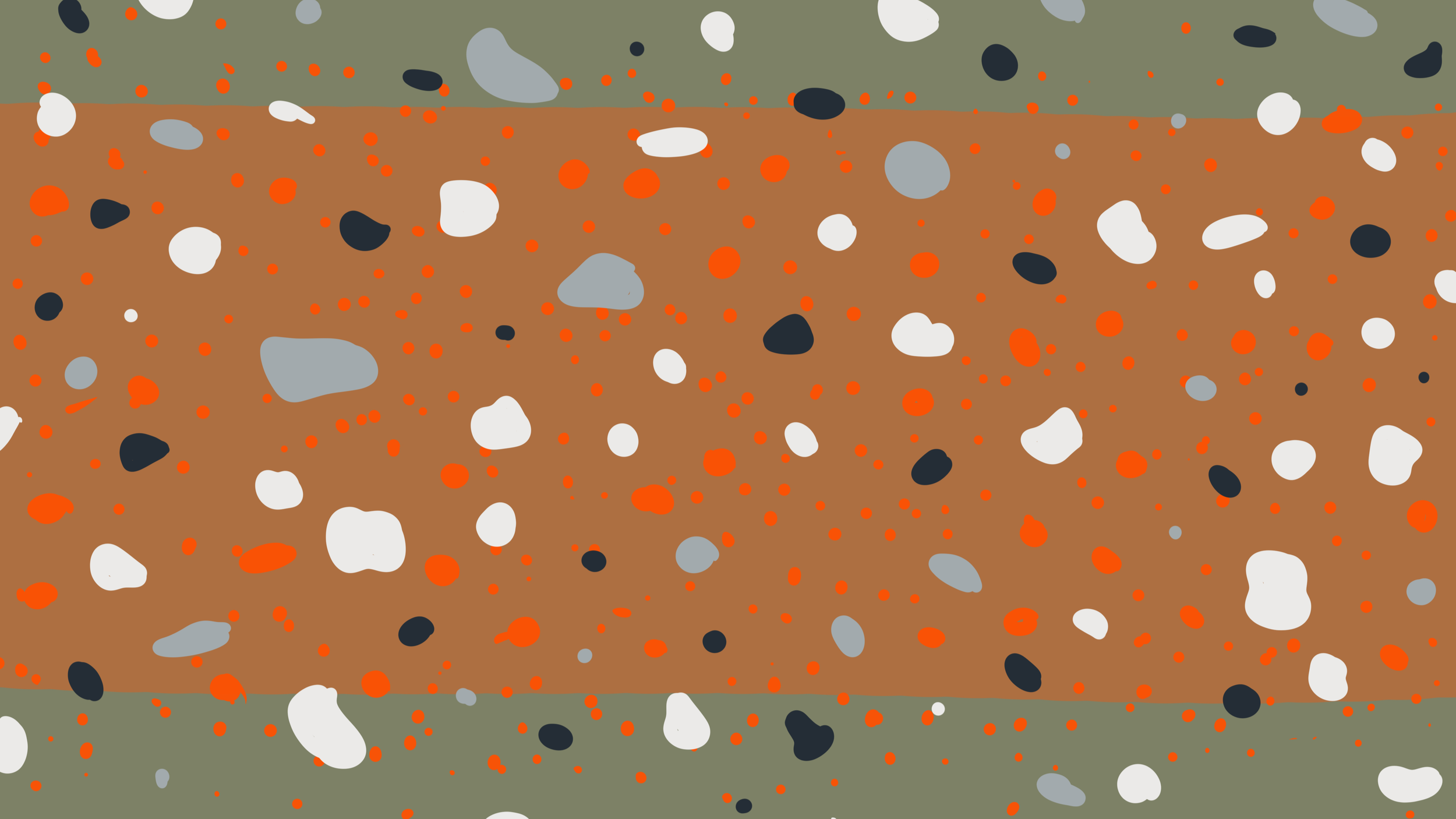 Custom speckled pattern graphic in earthy outdoor tones created for Dilly Dahle Custom Rods branding.