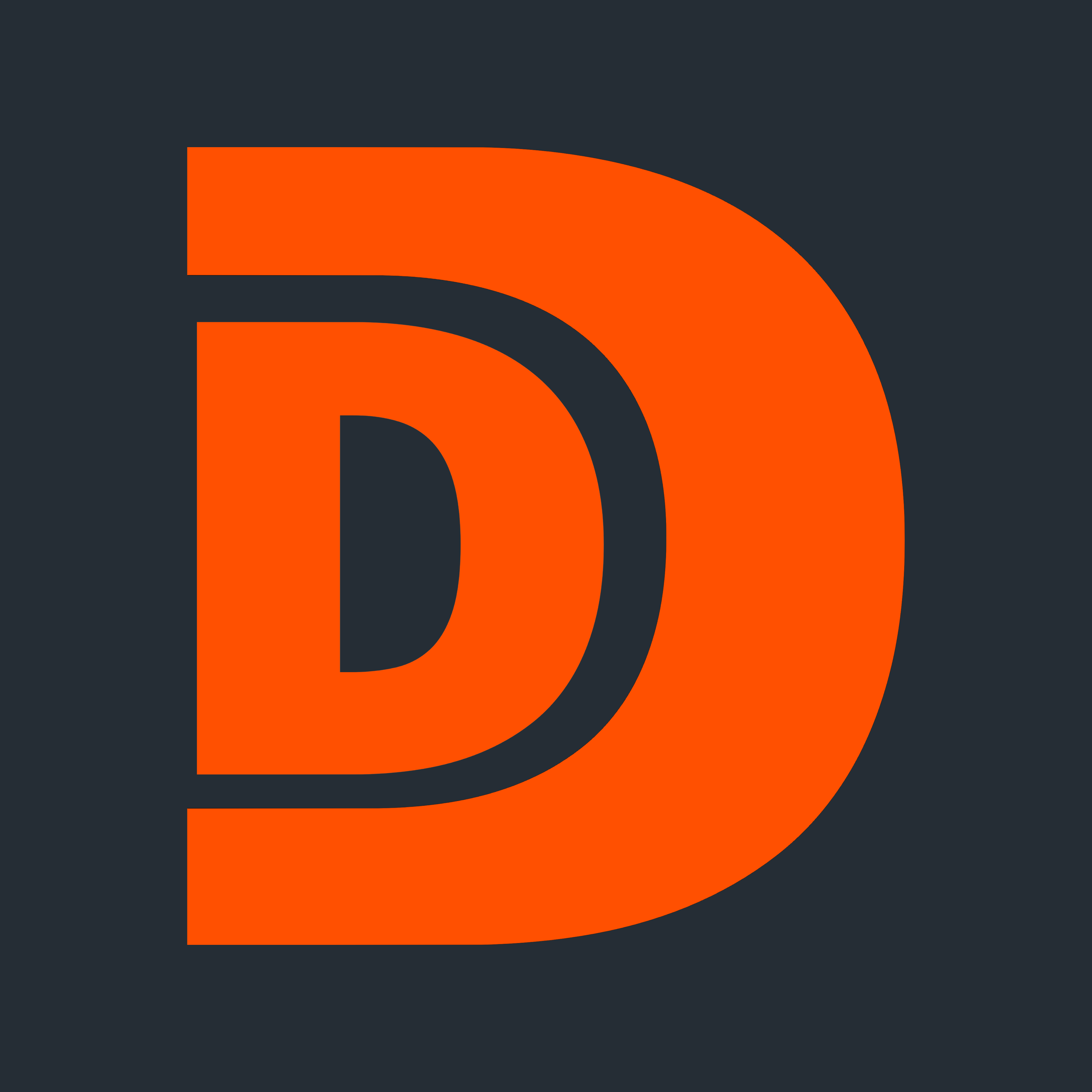 Bold orange lettermark logo graphic created for Dilly Dahle Custom Rods branding.