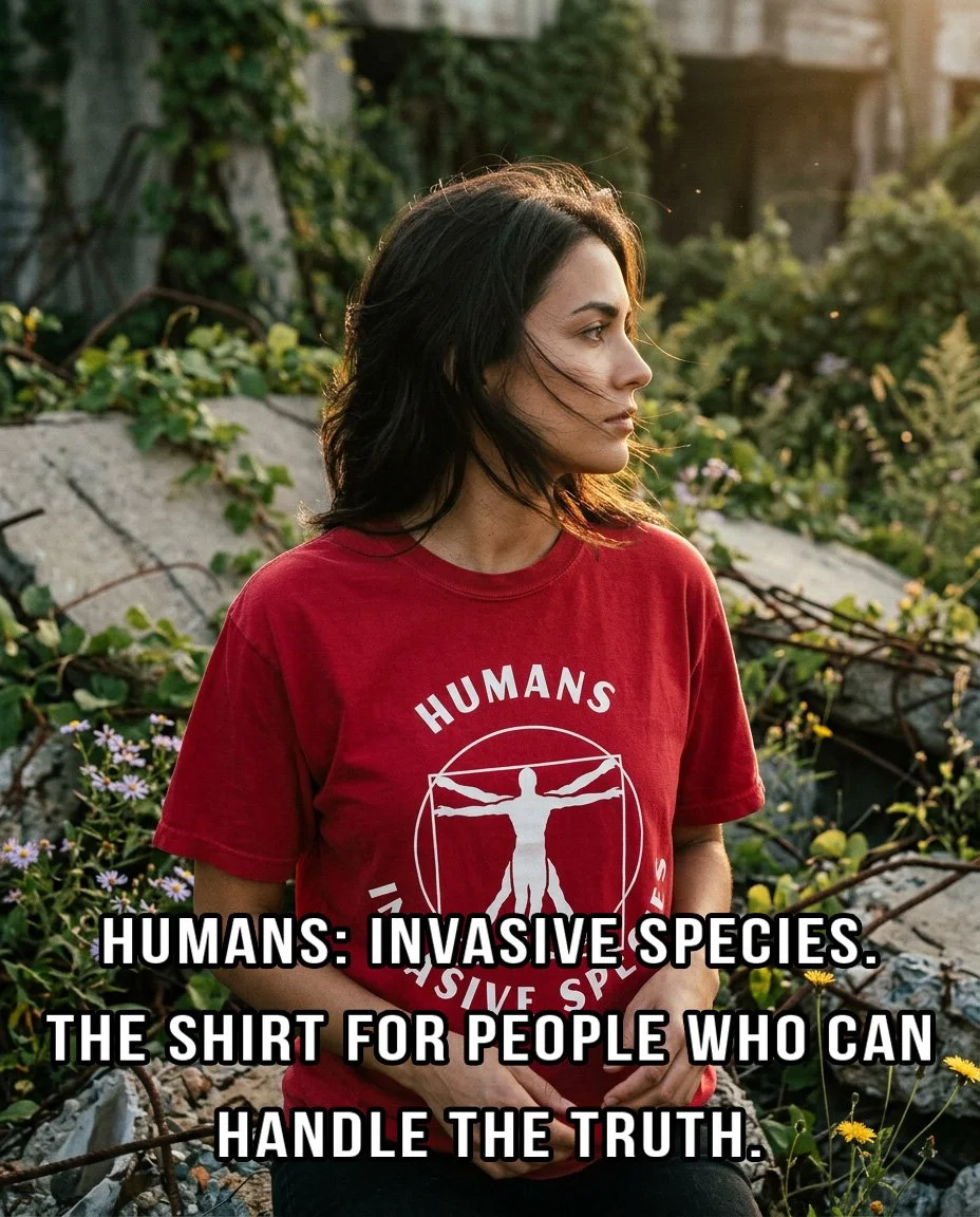 HUMANS: INVASIVE SPECIES T-SHIRT The Uncomfortable Truth in Renaissance Form