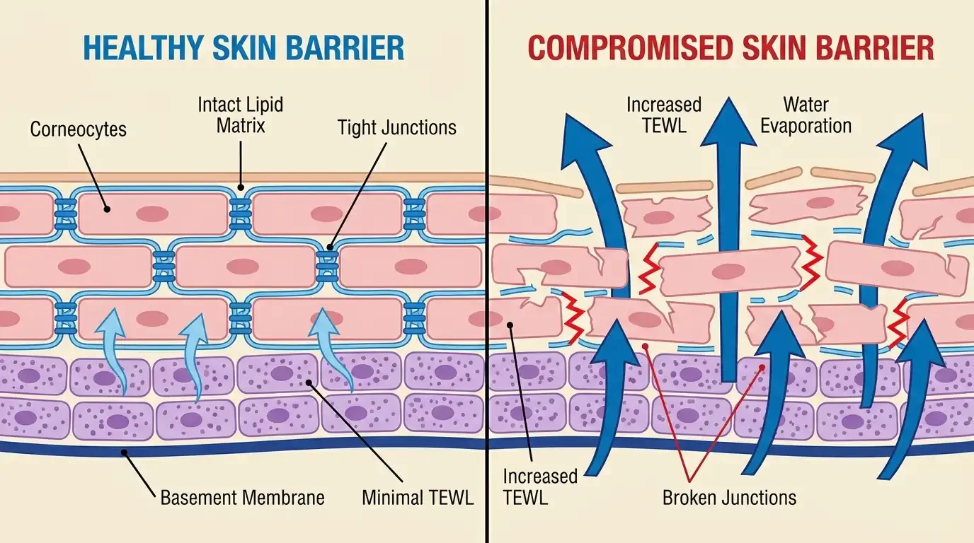 Understanding why skin feels tight after a procedure and how barrier compromise causes post-treatment tightness