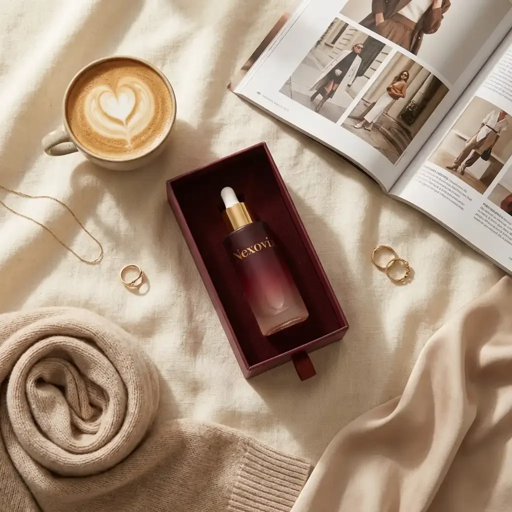 Nexovia Skin Serum 30 mL bottle featuring ABA.4 Bio-Intelligent Architecture for post-procedure aftercare