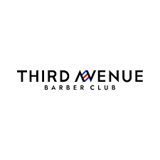 Logo for Third Avenue Barber Club with stylized 'A' in 'Avenue'